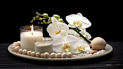 candle and orchid