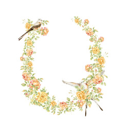 wreath with vintage flowers