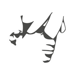 Young woman face half turn view. Elegant silhouette of a female head.