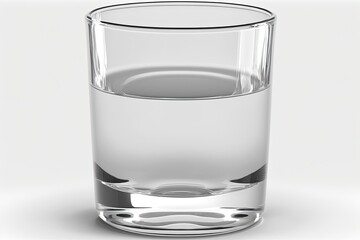 Isolated water glass with a clipping path on a white backdrop. Generative AI