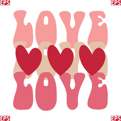 Valentins retro svg design and eps file