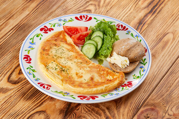 tasty breakfast on teh wooden background
