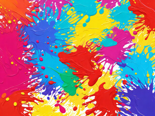 Colorful and Vibrant Rainbow Color Paint Splash Background, Paint Splash, Rainbow Color, Colorful Background