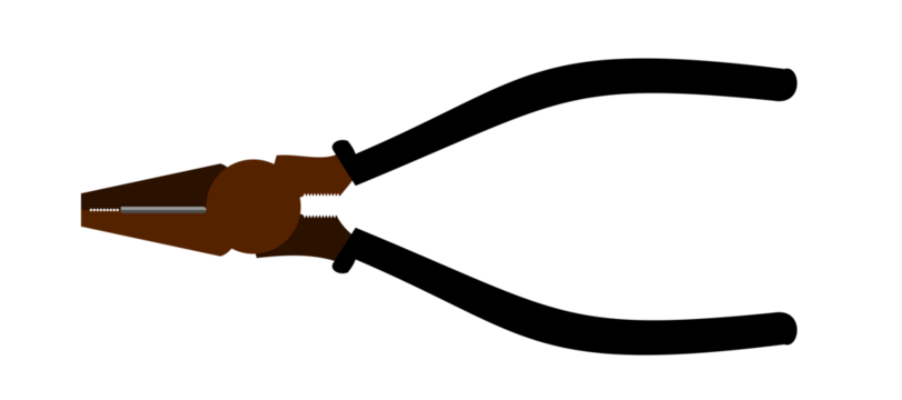 A combination plier, it is used for cutting, clipping wires and holding objects. It is also used to prepare electrical wires for circuitry