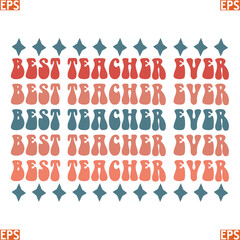 teacher retro svg design and eps file