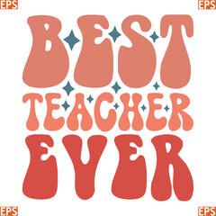 teacher retro svg design and eps file