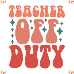 teacher retro svg design and eps file