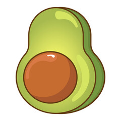 Avocado Fruit Vegetable Fill Style