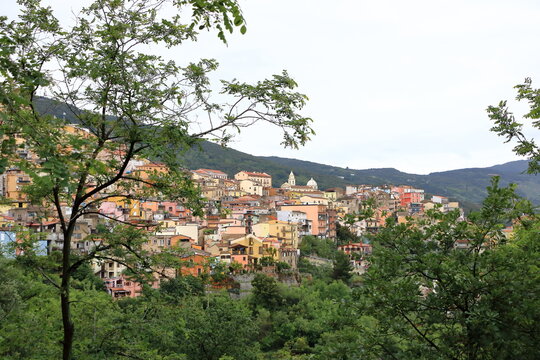 view to Lanusei, a sardinian town on Barbagia mountain