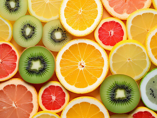 Fototapeta na wymiar Background of different sorts of fruit