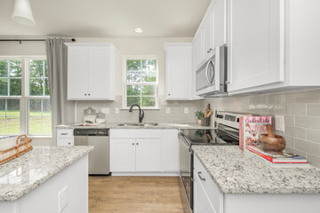 modern kitchen interior with microwave