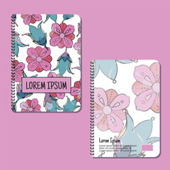 Cover page templates. floral pattern layouts. Applicable for notebooks and journals, planners, brochures, books, catalogs etc. Repeat patterns and masks used, able to resize.