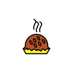 pie cake vector type icon