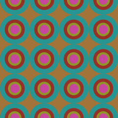 Seamless pattern with circles in retro style. Vector illustration.