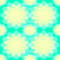 Fototapeta na wymiar Seamless pattern with flowers. Vector illustration. Green background.