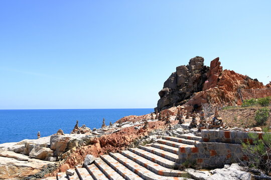 Red Rocks (called "Rocce Rosse") in Arbatax, Sardinia, Italy, Europe