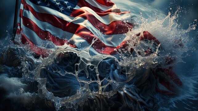  Us navy day background with flag in wave shape