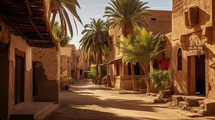 Fototapeta na wymiar Street in egypt made with Ai generative technology, Property is fictional