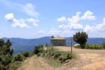 cottage on top of sardinian mountain landscape near Biddamanna Istrisàili/Villagrande Strisaili,...