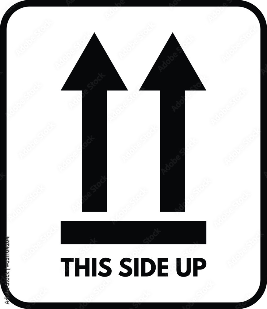 Poster this side up symbol in rectangular frame isolated on white background . package symbol .vector illus