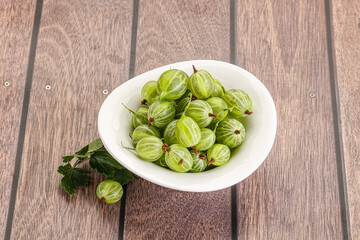 Sweet ripe gooseberries in the bowl