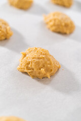 Banana cookies with chocolate drizzle