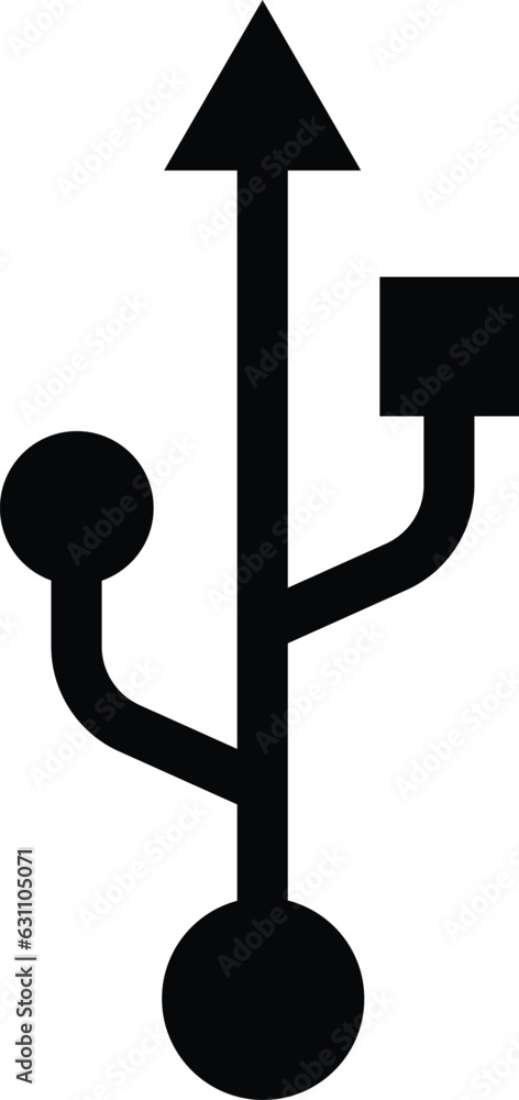 Poster usb icon vector isolated on white background . flash drive sign. usb connection icon.