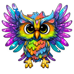 Funny owl in vector pop art style. Template for t-shirt