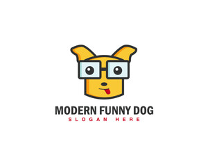 Modern Funny Dog logo Design