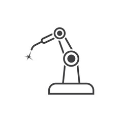 robotic welding element  icon vector line concept design