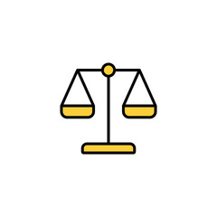 Scales icon vector for web and mobile app. Law scale icon. Justice sign and symbol