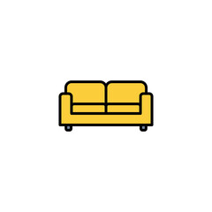 Sofa icon vector for web and mobile app. sofa sign and symbol. furniture icon