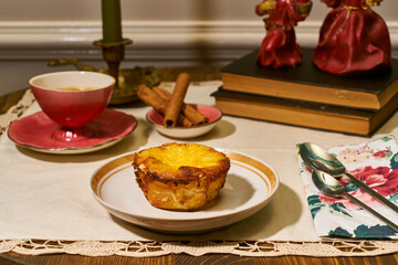 European deserts on a decorative table