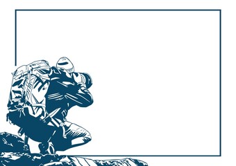 man photographer on the mountain.frame picture