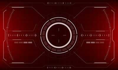 HUD sci-fi interface screen red danger view design virtual reality futuristic technology display vector