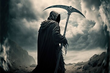 The grim reaper with a scythe 