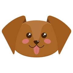 Cute dog face. Illustration on transparent background