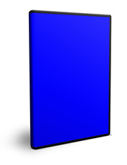 DVD box blank template blue for presentation layouts and design. 3D rendering.