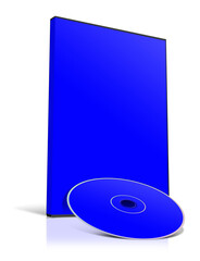 DVD box blank template blue for presentation layouts and design. 3D rendering.