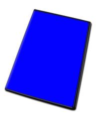 DVD box blank template blue for presentation layouts and design. 3D rendering.