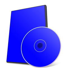 DVD box blank template blue for presentation layouts and design. 3D rendering.