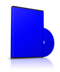 DVD box blank template blue for presentation layouts and design. 3D rendering.