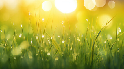 Obraz premium Grass with sun in the background