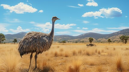 ostrich standing on nature background