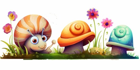 Cute Fairy Snail Illustration, Fairy Snail Clip Art white background