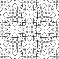 
White background with black lines. Modern stylish abstract texture. Repeating geometric shapes from striped elements.