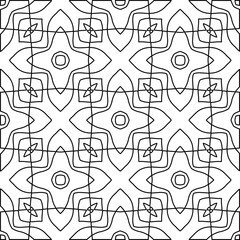 
White background with black lines. Modern stylish abstract texture. Repeating geometric shapes from striped elements.