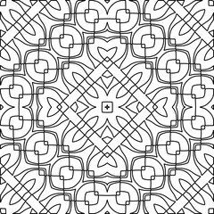 
White background with black lines. Modern stylish abstract texture. Repeating geometric shapes from striped elements.
