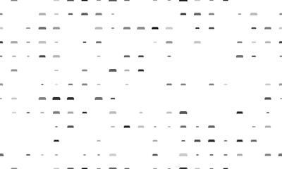 Seamless background pattern of evenly spaced black sofa symbols of different sizes and opacity. Vector illustration on white background
