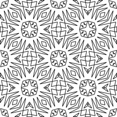 
White background with black lines. Modern stylish abstract texture. Repeating geometric shapes from striped elements.
